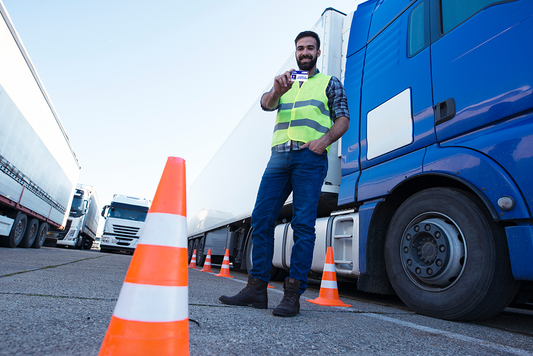 Truck Driver showing his CDL