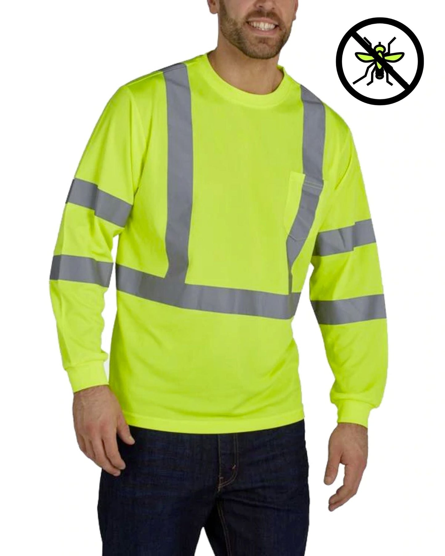 UHV867 HiVis Long Sleeve Tee - Protected with PERIMETER™ Insect Guard
