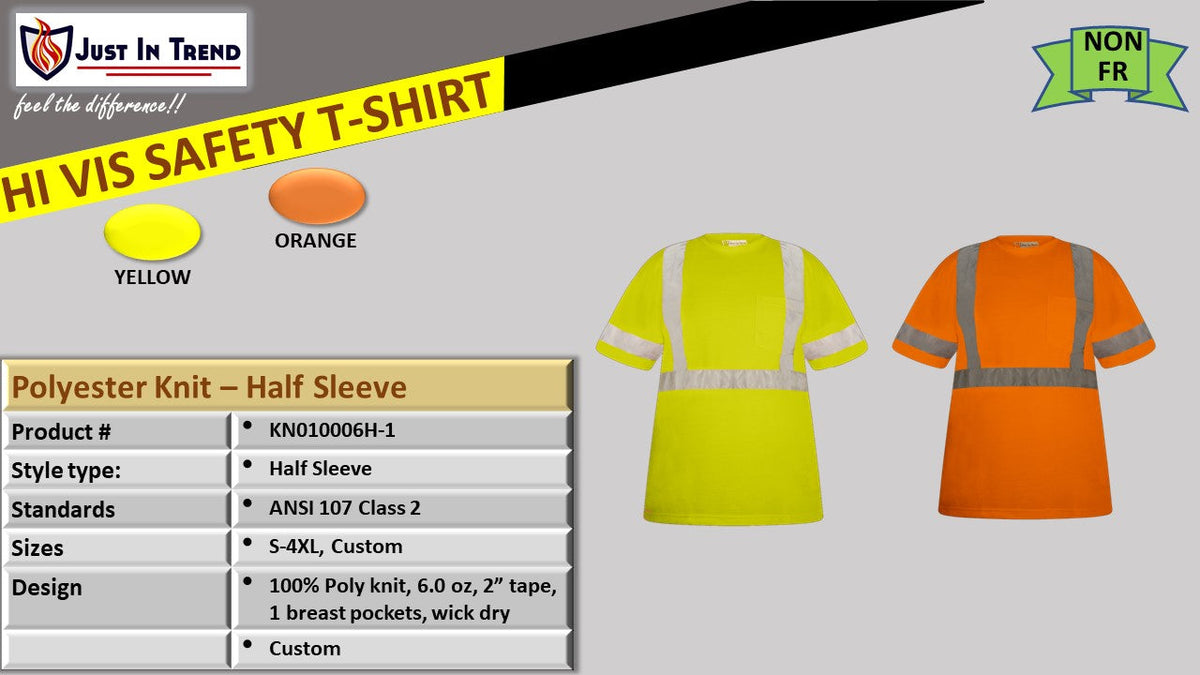 Hi Vis Safety T Shirt - Half Sleeve