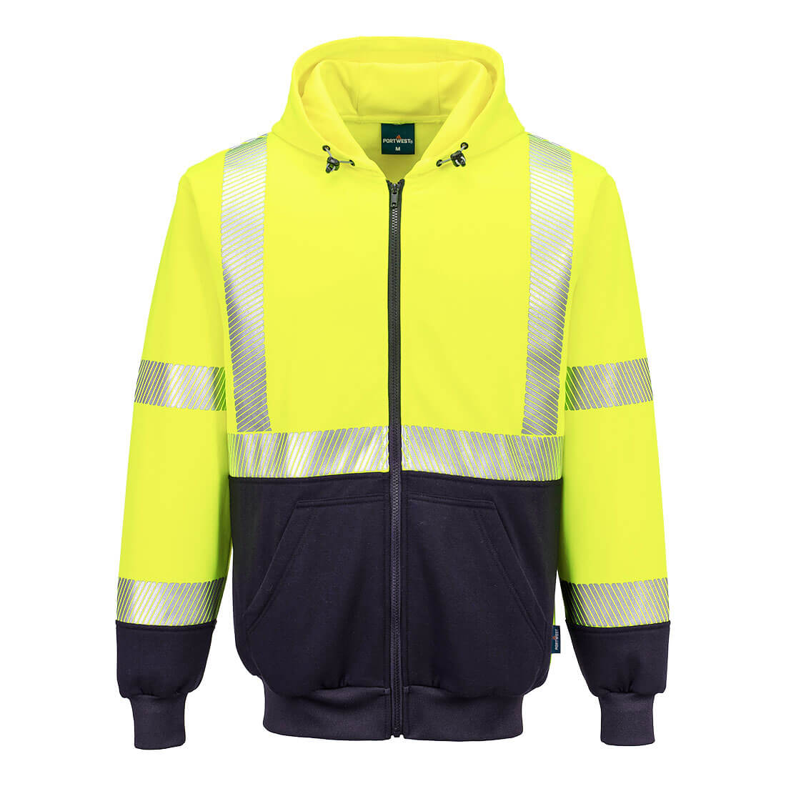 Hi-Vis Contrast Segmented Tape Zipped Hoodie