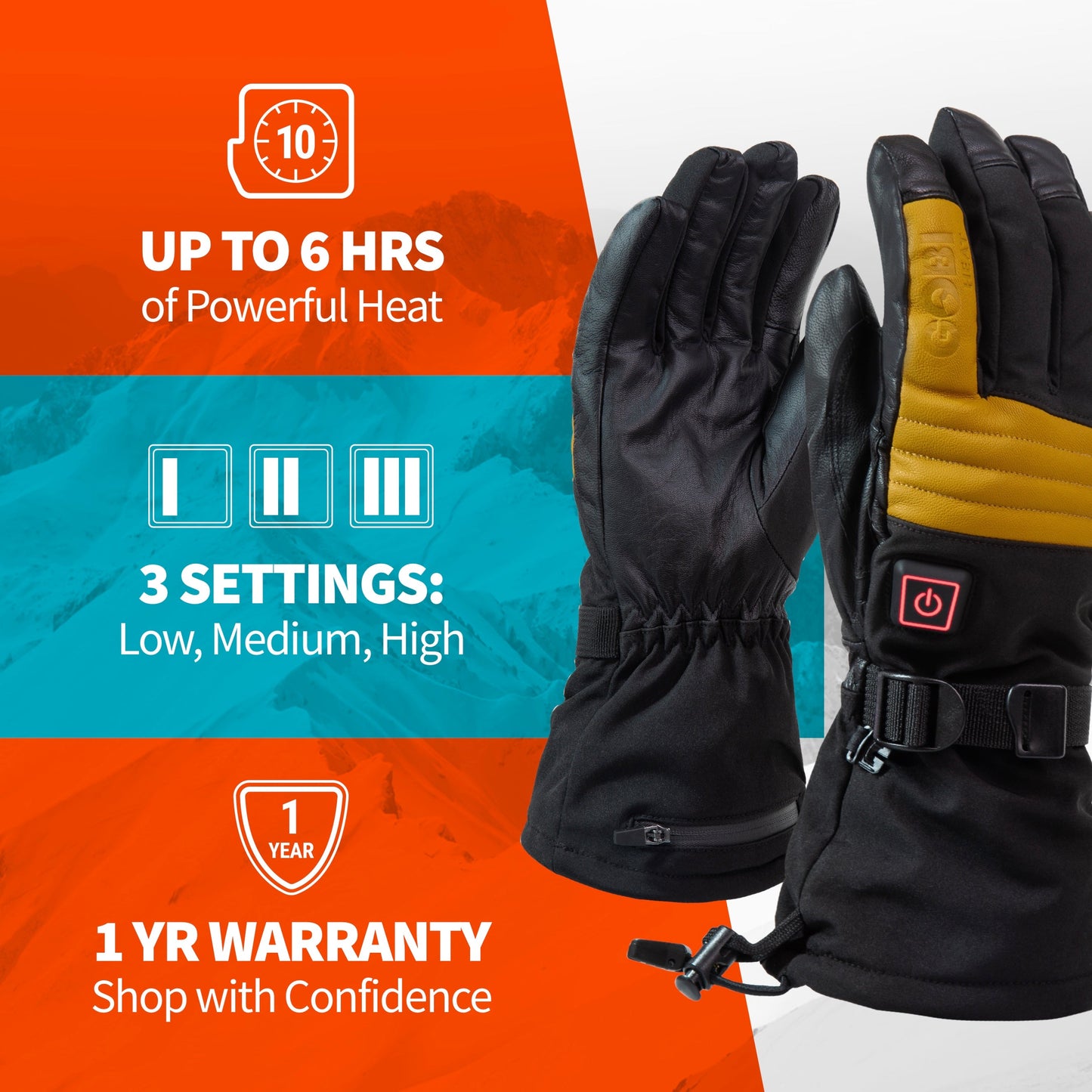 Vertex Heated Ski Gloves