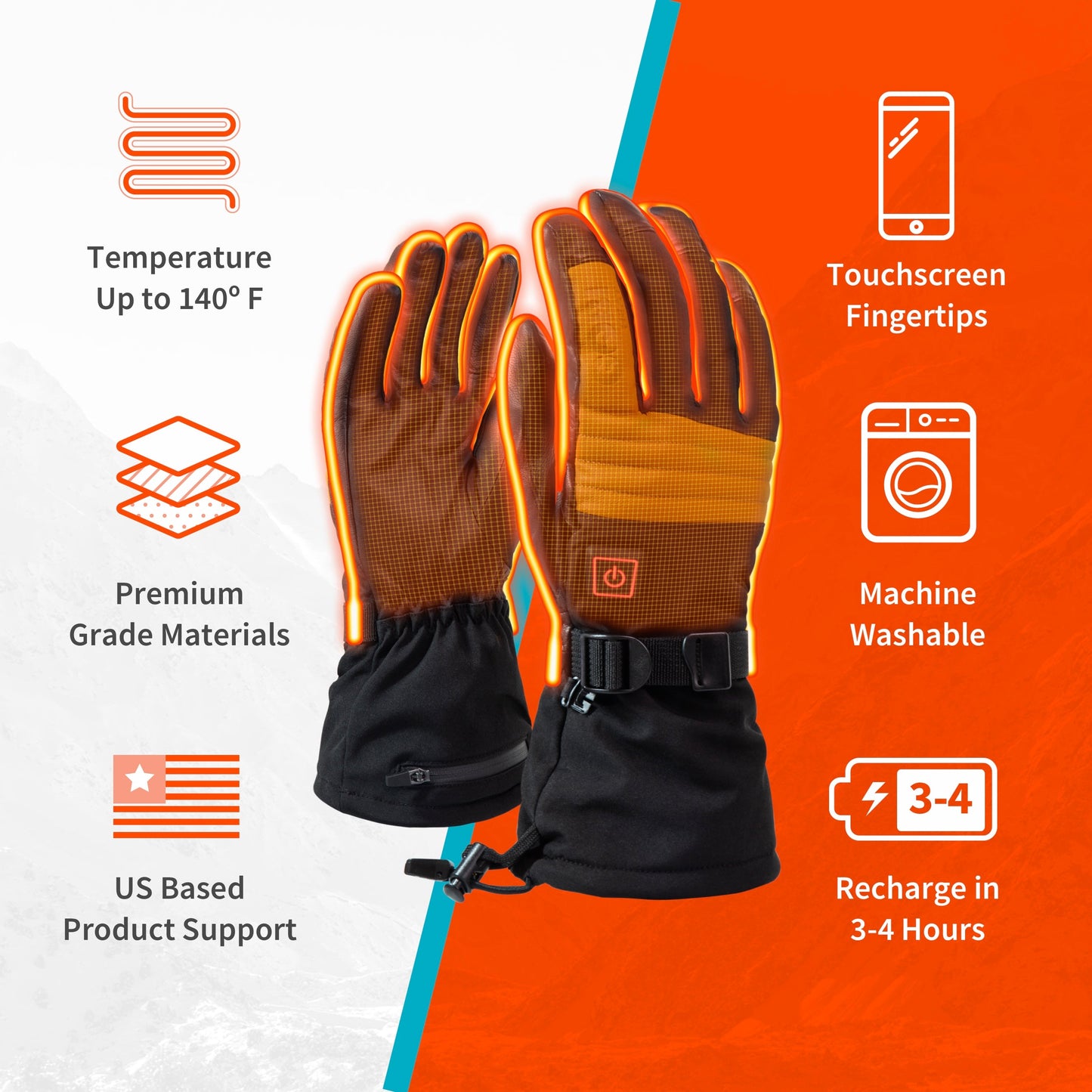 Vertex Heated Ski Gloves