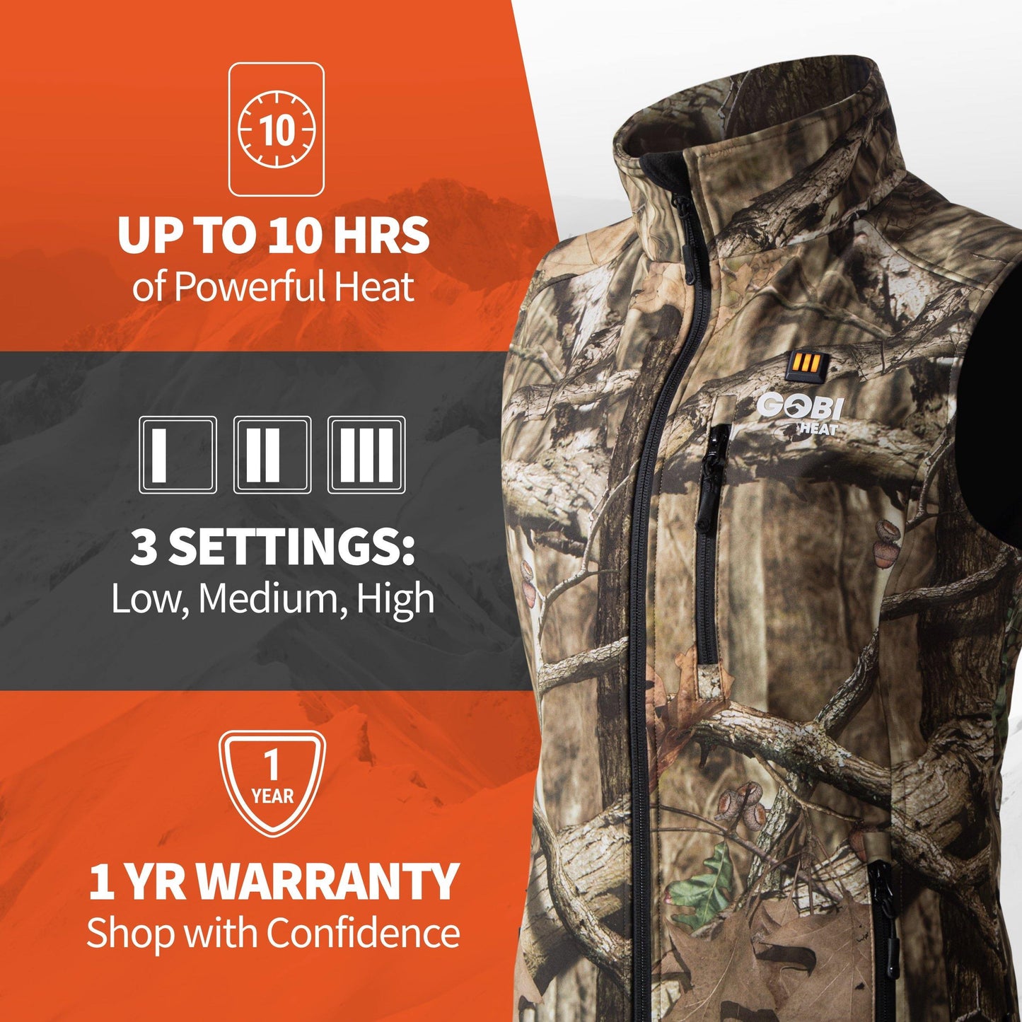 Colorado Womens Heated Hunting Vest - Mossy Oak® Camo