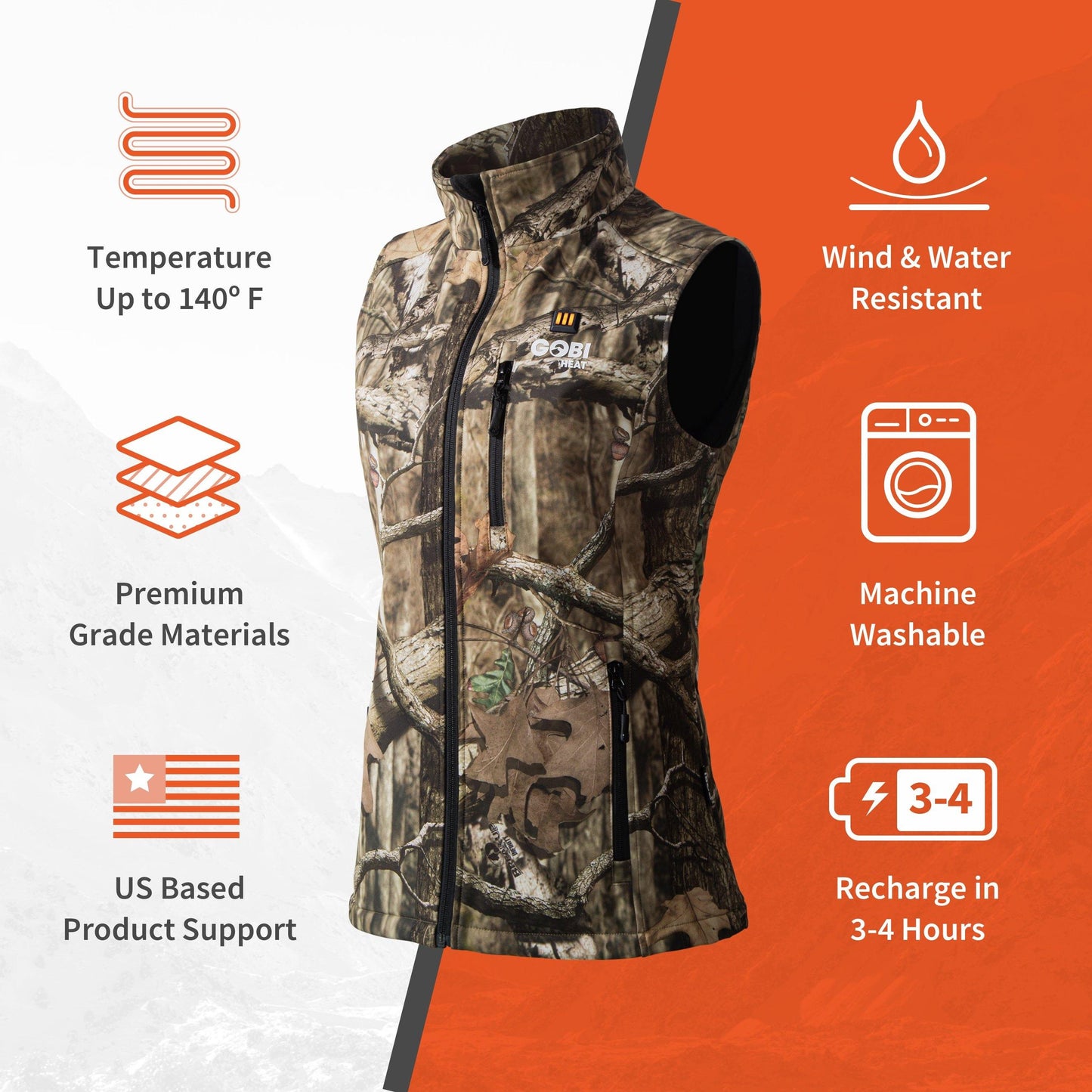 Colorado Womens Heated Hunting Vest - Mossy Oak® Camo