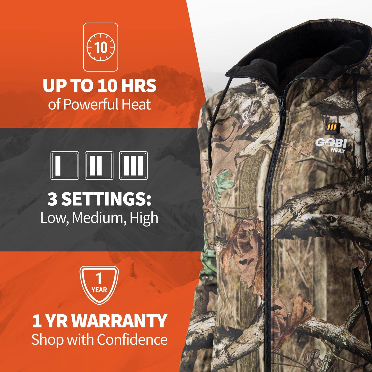 Shadow Womens Heated Hunting Hoodie - Mossy Oak® Camo