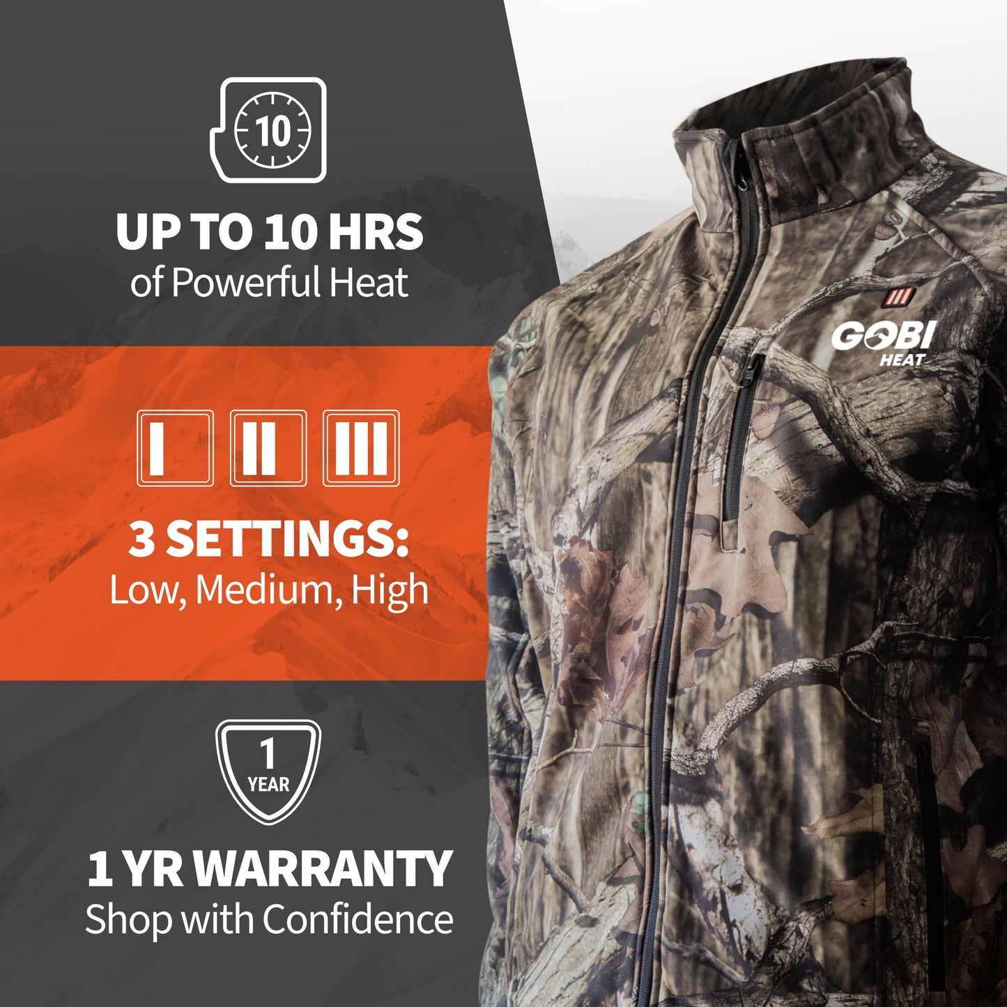Sahara Heated Hunting Jacket - Mossy Oak® Camo