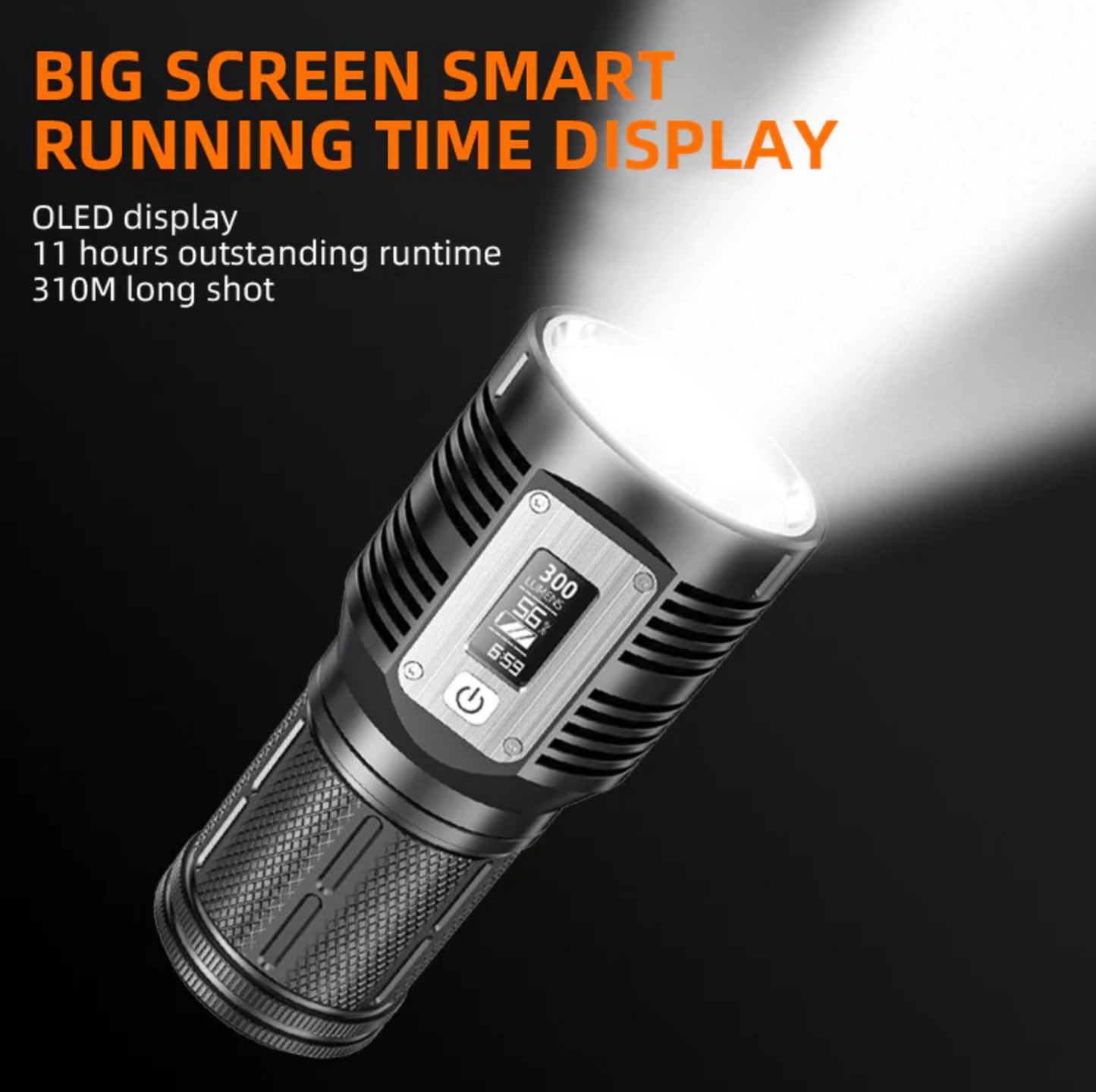 NEW for 2023 - SuperFire M5 36Watt USB-C Rechargeable Flashlight with LED Display and Cell Phone Charging