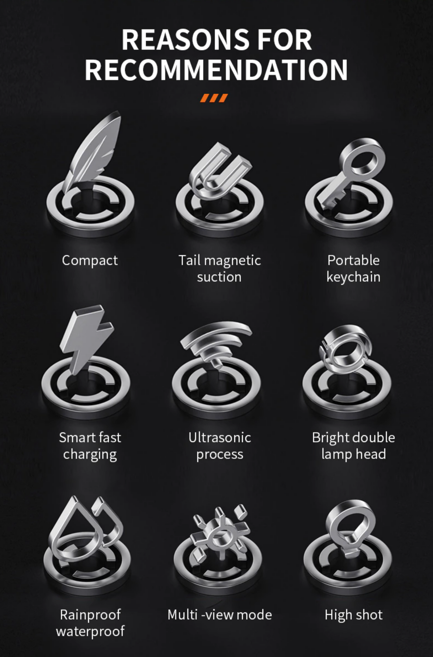 SuperFire EM01 Mini LED Keychain Portable Flashlight USB-C rechargeable with Magnet UV/Red/Blue Light