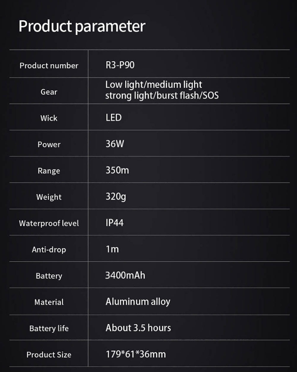 Superfire R3-P90 Rechargeable LED USB Flashlight with built-in Cell Phone Charger