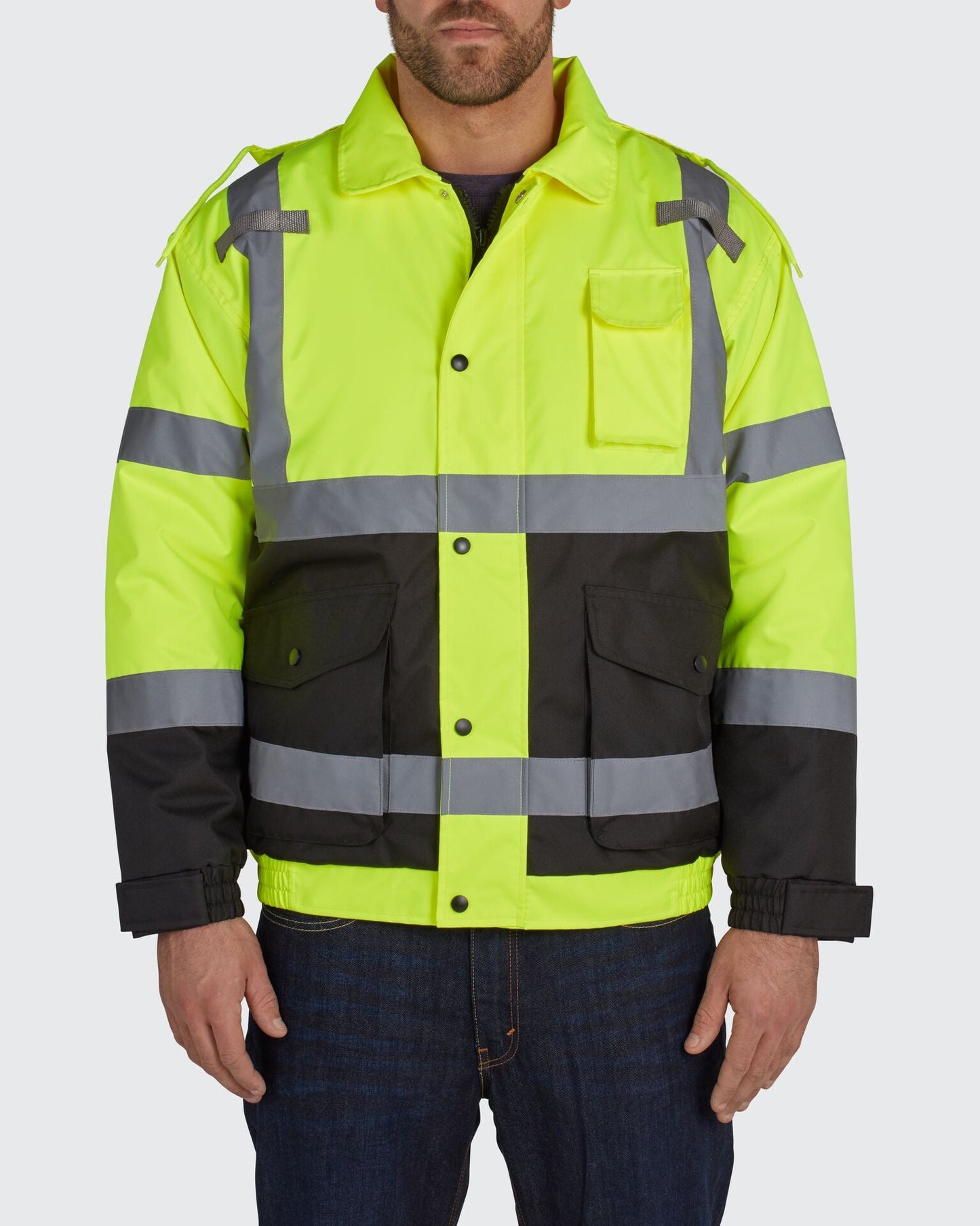 HiVis Quilt Lined Bomber Jacket