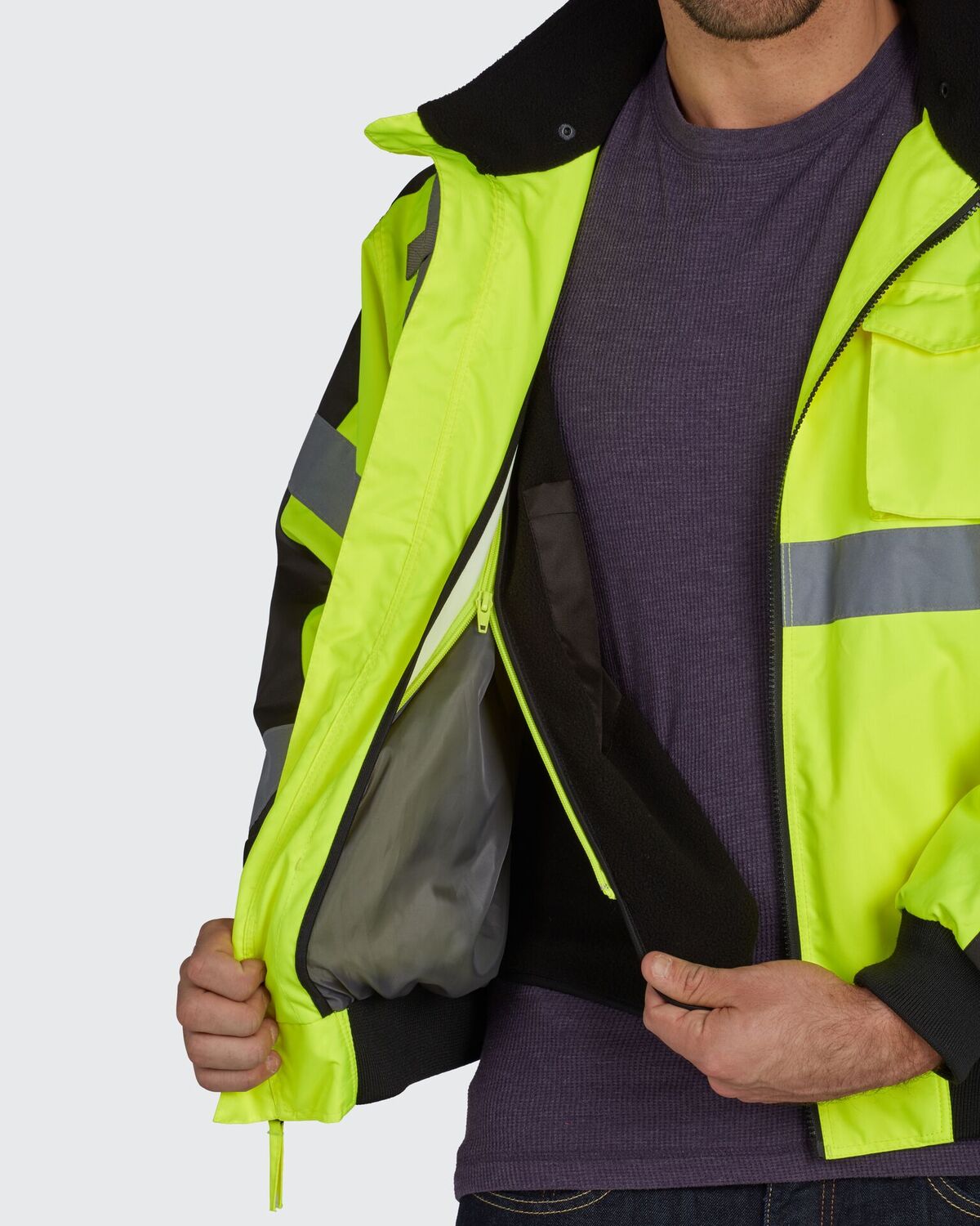 HiVis 3-Season Bomber Jacket with Teflon Fabric Protector