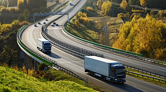 Trucks on highway