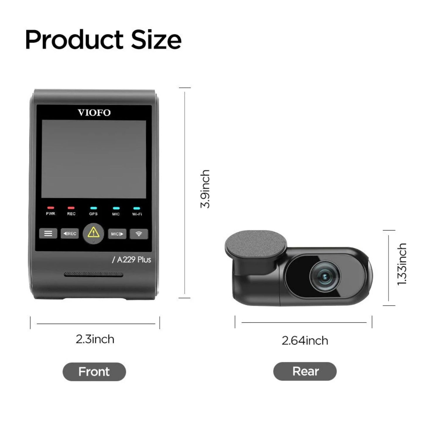 VIOFO A229 Plus 2-Channel 2K QHD Sony STARVIS 2 Dash Cam