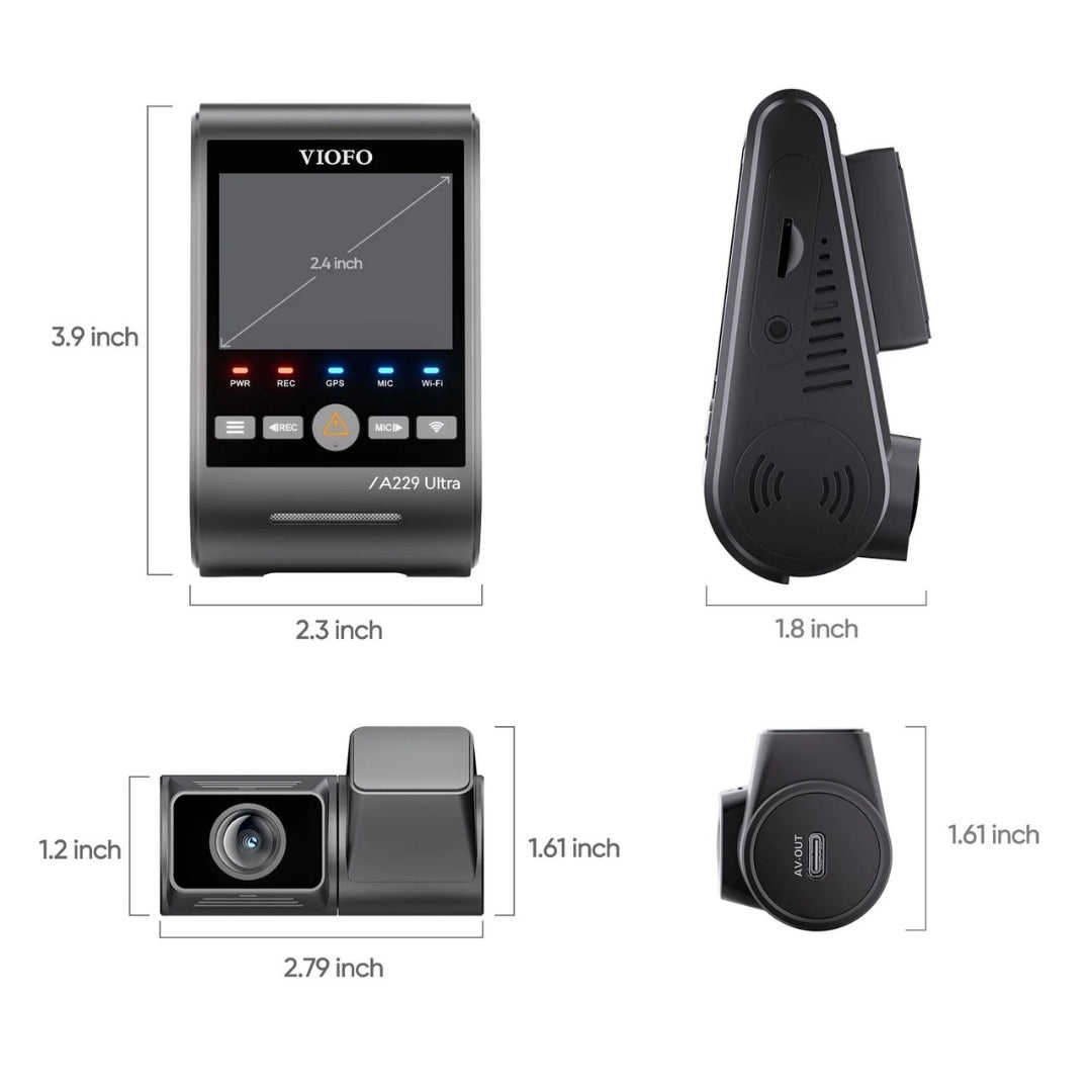 VIOFO A229 Ultra 4K+4K 2-Channel 30FPS UHD Dash Cam