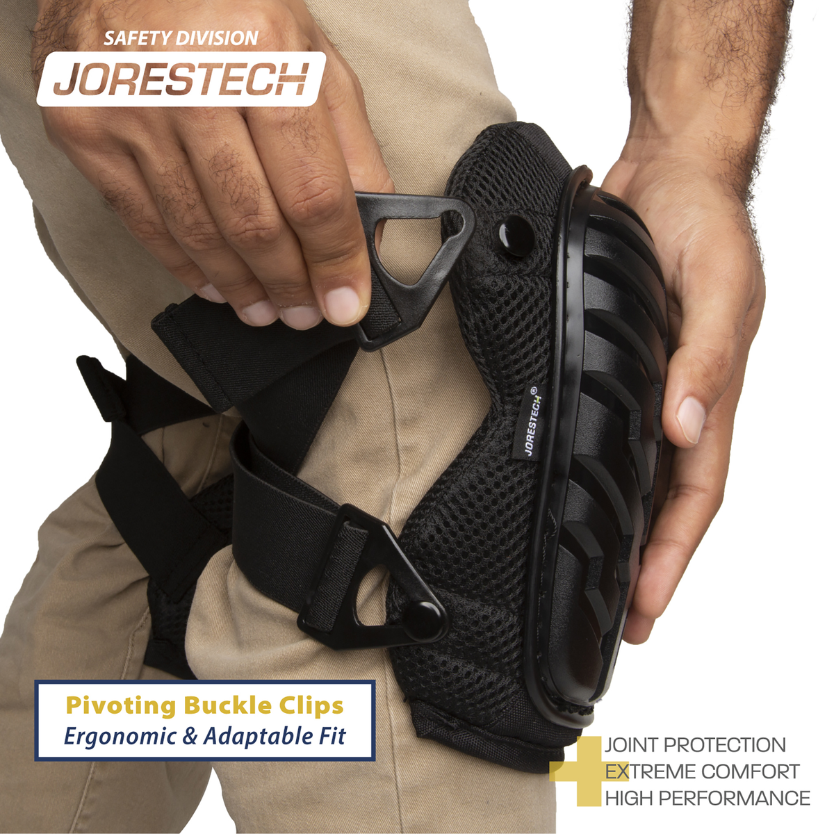Anti-Skid Gel Filled Knee Pads with Adjustable Dual Straps