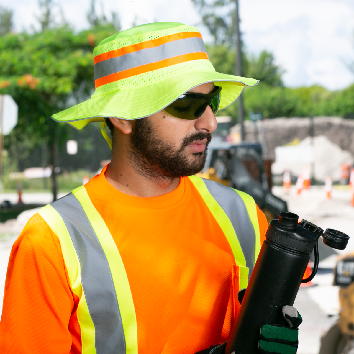Hi-Vis Two-Tone Safety Boonie with Reflective Stripe