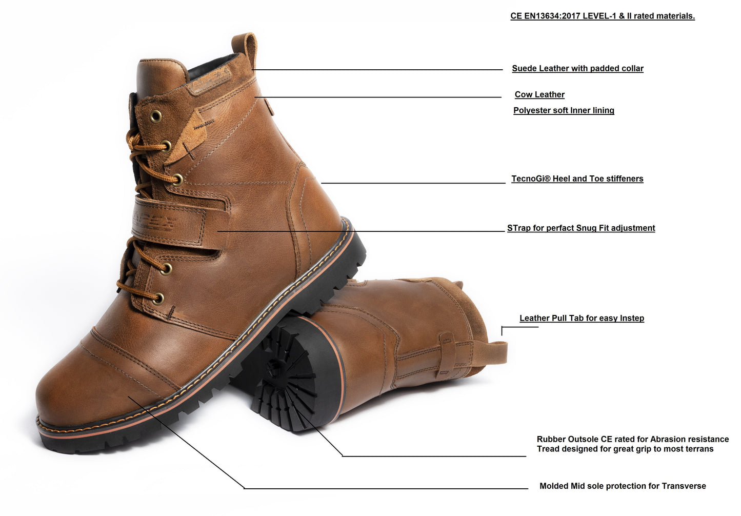 Patron Leather men’s motorcycle boot