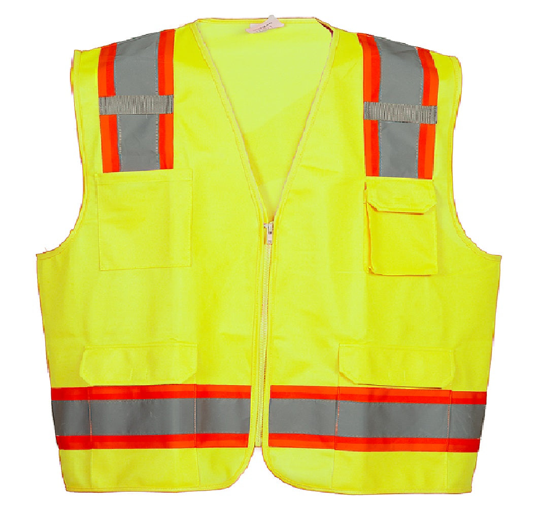 Premium High Visibility Hi Vis Safety Vest - Fluorescent - 100% Poly Knit