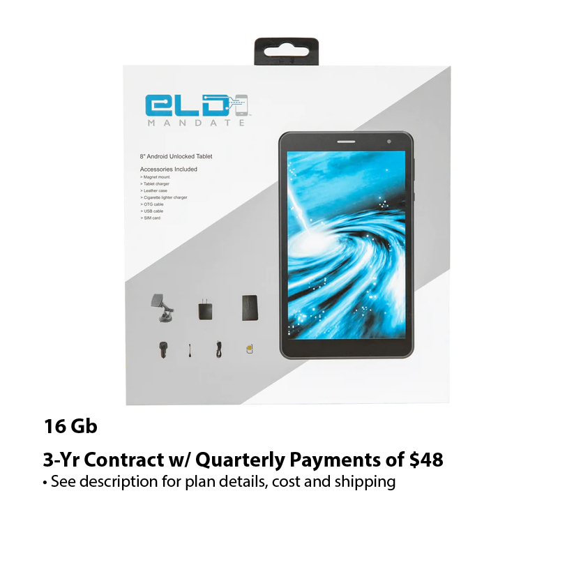 ELD Mandate's 8" Dashboard Tablet with GPS (16Gb or 32Gb)