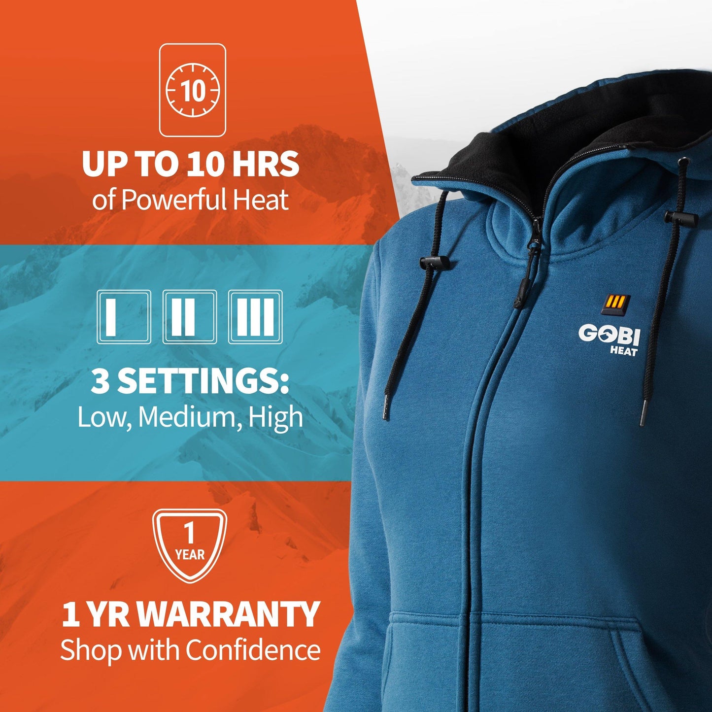 Ridge Womens Heated Hoodie