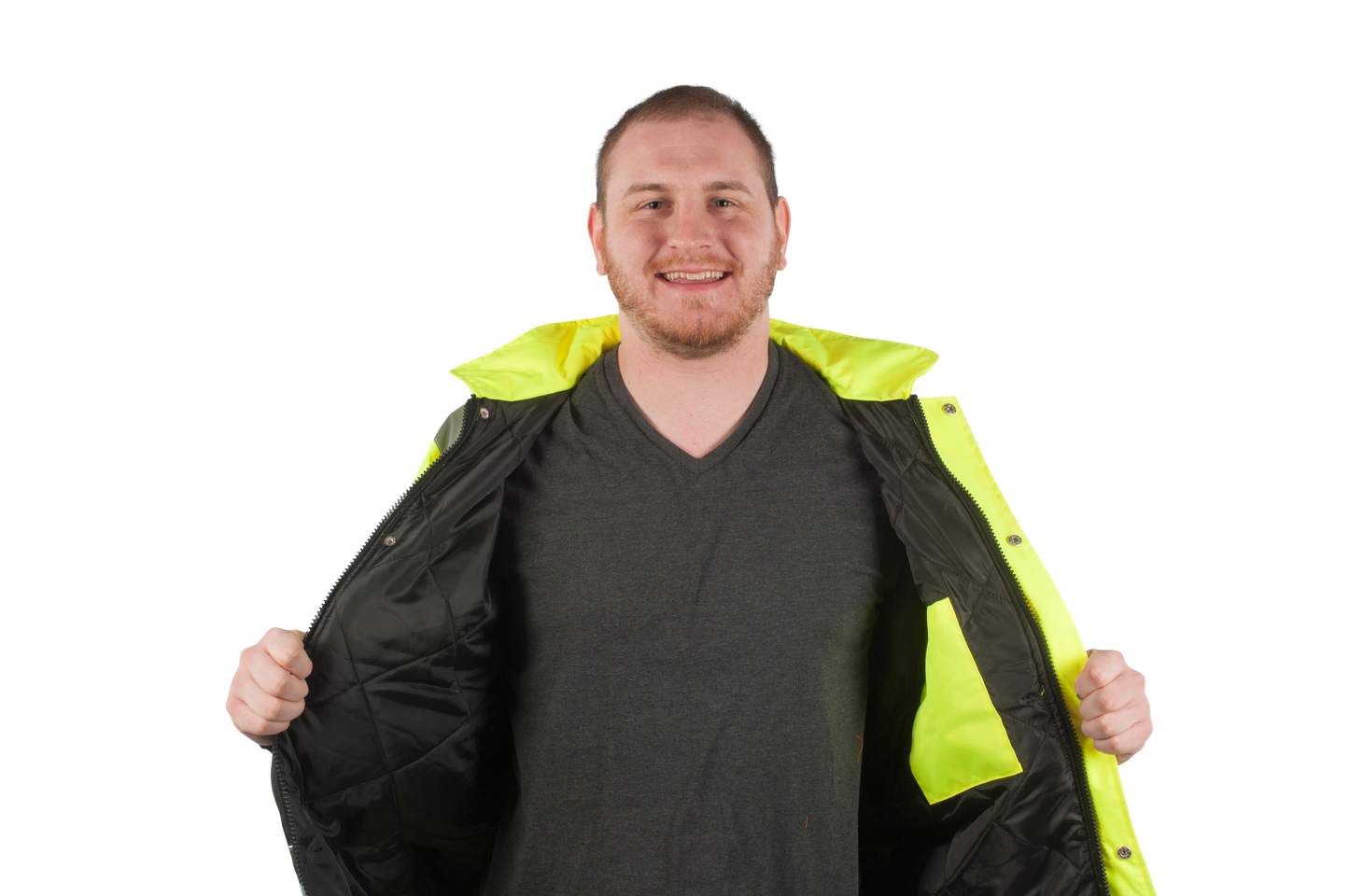 HiVis Quilt Lined Bomber Jacket