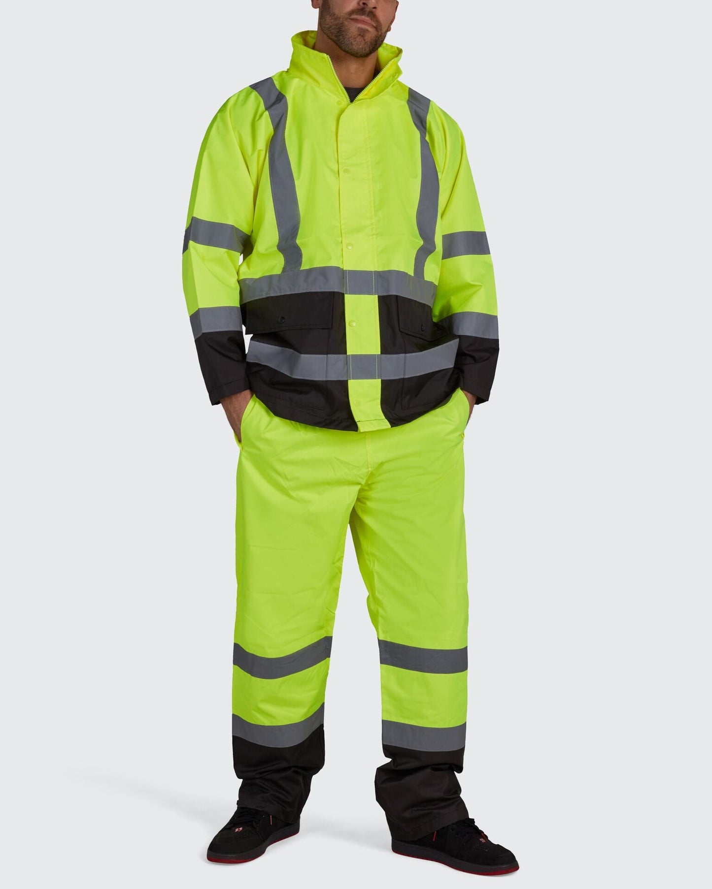 HiVis Waterproof Rain Jacket with Teflon™ Fabric Protector