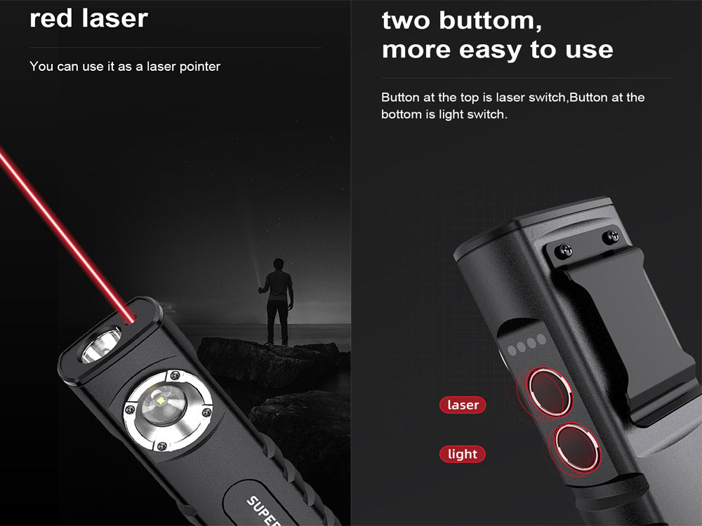 SuperFire G20 High End Rechargeable Flashlight with built-in Cell Phone Charger