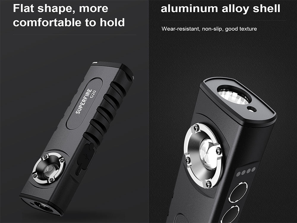 SuperFire G20 High End Rechargeable Flashlight with built-in Cell Phone Charger