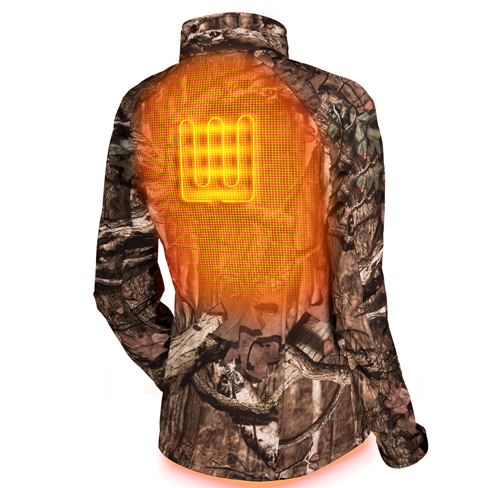 Sahara Women s Heated Hunting Jacket Mossy Oak Camo